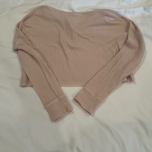 12th Tribe Boy Meets Girl Beige Long Sleeve Crop - Picture 3 of 3